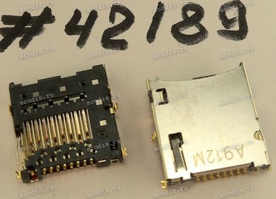 Разъём MICRO SD SOCKET 8P 2.8H STD (Asus p/n: 12023-00025200) FOXCONN WQ21801-B2280-7H