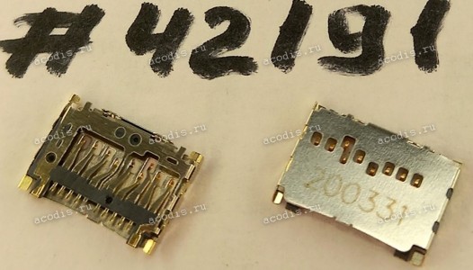Разъём MICRO SD SOCKET 8P 1.15H STD (Asus p/n: 12023-00026300) TAISOL 5-251710001000-6