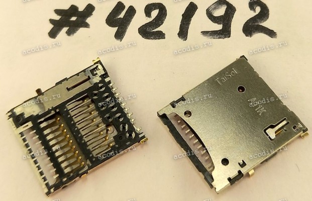 Разъём MICRO SD SOCKET 18P 1.27H STD (Asus p/n: 12023-00050300) TAISOL 158-1000902614 Разъём MICRO SD SOCKET 18P 1.27H STD (Asus p/n: 12023-00050300) TAISOL 158-1000902614