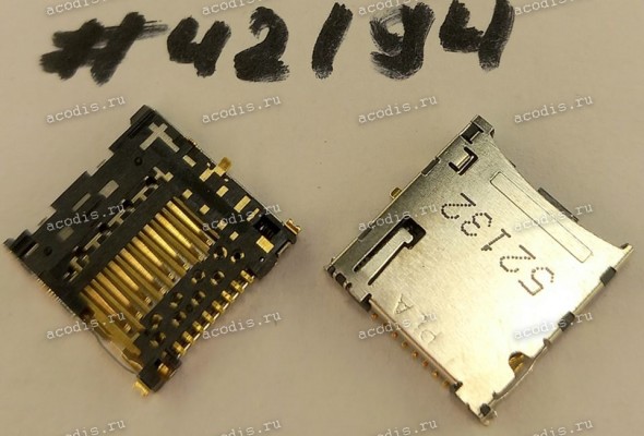 Разъём MICRO SD SOCKET 11P,0.9MM,1.5H (Asus p/n: 12023-00100000) PLASTRON CH1S-211-H-N