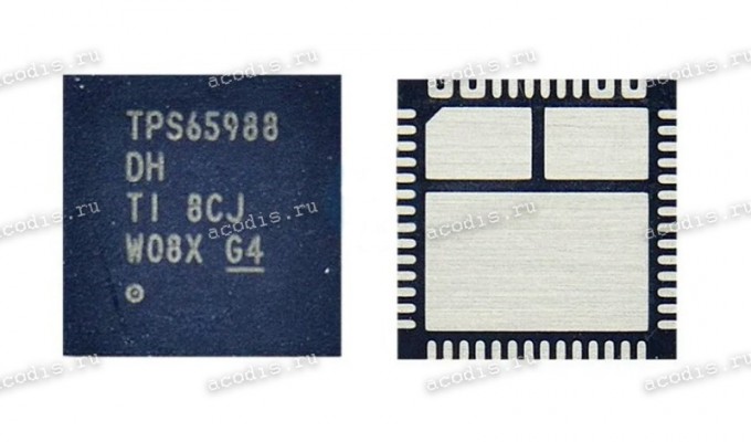 Микросхема Texas Instruments TPS65988 DH, TPS65988DHRSHR, SN1805050RSHR QFN-56, RSH56, VQFN56 USB PD CONTROL (Asus p/n: 06050-00770000) NEW original Dual Port USB Type-Cand USB PD Controller with Integrated Power Switches