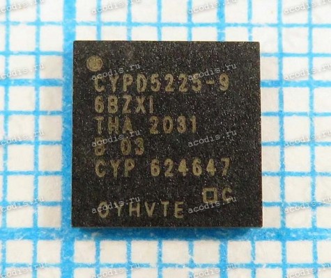 Микросхема Infineon CYPD5225-9-6BZXI, CYPD5225-96BZXI BGA-96 с жёлтой точкой (Asus p/n: 06050-00820000) NEW original