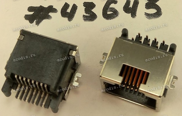 Разъём LAN JACK 8P 6.4H REV SUNK R/A (Asus p/n: 12014-00692000) ALLTOP C10205-10839-L