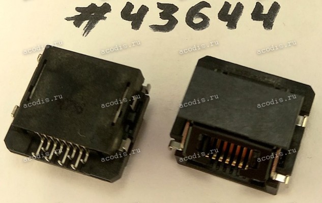 Разъём LAN JACK 8P 4H STD SUNK R/A (Asus p/n: 12014-00694300) SANTA 130470-26