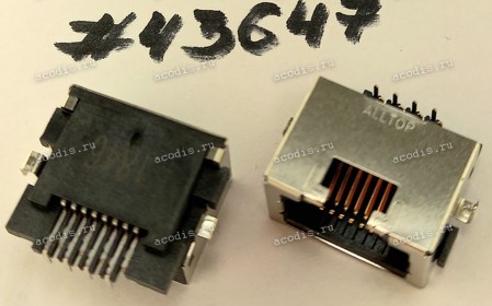 Разъём LAN JACK 8P 3.1H REV SUNK R/A (Asus p/n: 12014-00696000) ALLTOP C10276-K0839-L