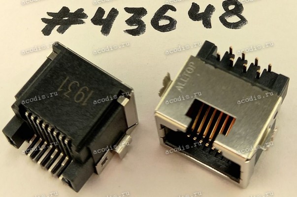 Разъём LAN JACK 8P 10.1H REV SUNK R/A (Asus p/n: 12014-00696400) ALLTOP C10286-10839-L