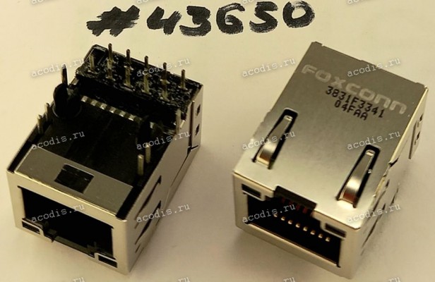 Разъём LAN JACK 10P8C 1X1P W/LED 1GA (Asus p/n: 12G148011106) FOXCONN JFM3831F-3341-4F