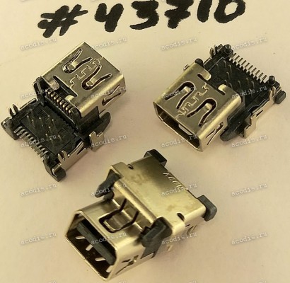 Разъём MINI DP 20P -2.5CH REV R/A SMT (Asus p/n: 12022-00024900) ACON MAR2B-20K1200