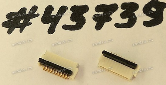 Разъём FFC FPC 10P 0.5 BLK R/A G/F (Asus p/n: 12018-00074900) TST FP101H-010DG10