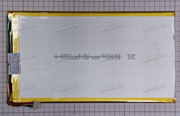 АКБ Digma Pro Infinity 8+256Gb, G85, TA3E0M01 (3091165 ZONY, SP41885) 3.8 V 7000mah 23.6Wh  разъем 5pin new