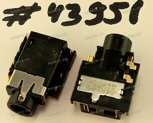 Разъём Audio JACK 6P FR (H2.3) DIP (Asus p/n: 12014-00401100) QCI DFTJ06FRC44