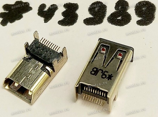 Разъём MICRO HDMI 19P 0.4MM 2.05CH RA (Asus p/n: 12022-00043700)