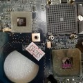 MB BAD - донор Acer Aspire 5110, 5111, 5112, 5113 HCW50 LA-3151P REV:2A., ATI 216PNAKA13FG, ATI 215NSA4ALA12FG, 4 чипа Hynix HY5PS561621A - снято что-то