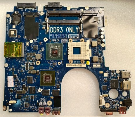 MB BAD - под восстановление (возможно даже рабочая) Samsung NP-R560 - B302 (BA92-04953A) 0SL02 MAIN B'D Rev:1.0 (08-04-30)-06, Intel SLB97, Intel AF82801 I BM F821HA38 SLB8Q, nVidia G96-600-A1, 4 чипа Samsung K4J52324QE-BC12, прогар возле разъёма питания