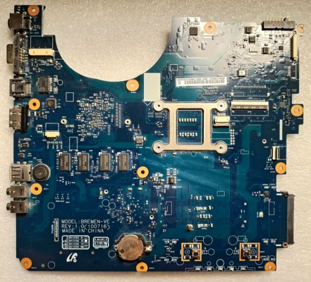MB BAD - под восстановление Samsung R540 (BA92-06972A) BREMEN-VE REV: 1. 0, Intel SL6ZS, ATI 216-0774009, 8 чипов Samsung K4W1G1646E-HC12