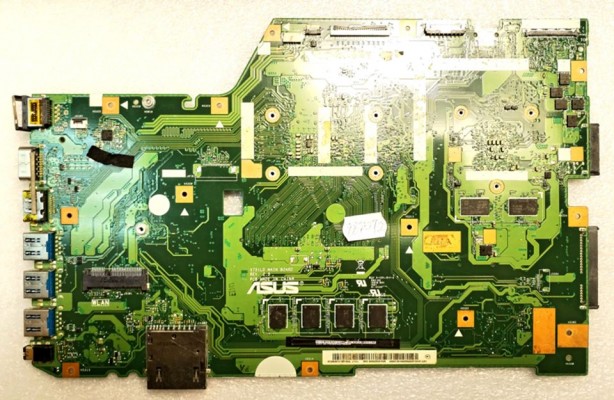 MB BAD - донор Asus X751LB MAIN_BD._4G/I5-5200U/AS (V2G)(N-TP)(EDP) (90NB08F0-R00050, 60NB08F0-MB1800(251)) X751LD MAIN BOARD REV. 2. 5, 4 чипа SEC K4W4G16 46EBC1A, 8 чипов MICRON 5QN77 D9RVX