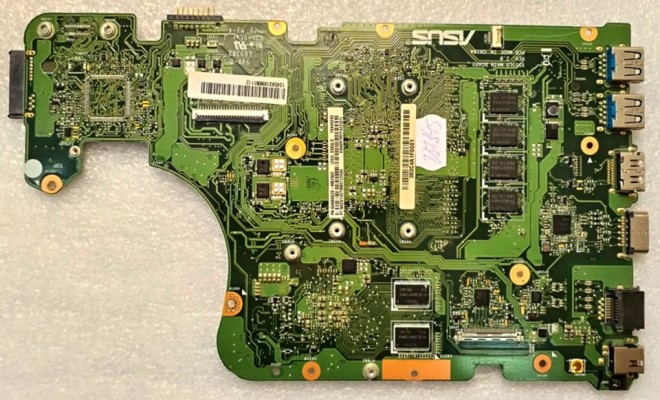 MB BAD - донор Asus X555LD (60NB0620-MB2502, 69N0R7M1FA22(01)) X555LD MAIN BOARD REV. 2. 0, nVidia N15V-GM-S-A2, 4 чипа Samsung K4W4G1646D-BC1A, 8 чипов SEC K4B4G0846D