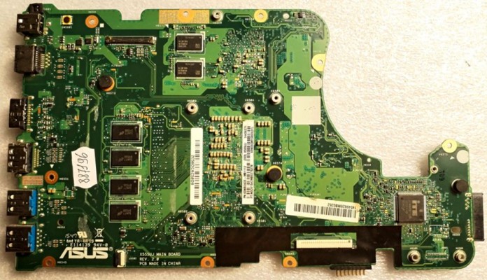MB BAD - под восстановление Asus X555UJ (60NB0AG0-MB1112(203), 69N0SQM16B03(01)), X555UJ MAIN BOARD REV. 2. 0, Intel SR2EY, Intel N16V-GM-B1, 4 чипа SEC K4W4G16 46EBC1A, 8 чипов MICRON 5UN77 D9SDD
